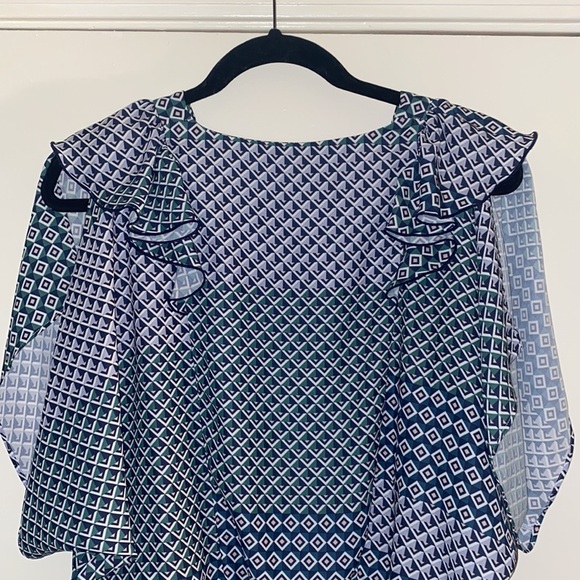 Parker Mini Dress geometric print w/ cinched waist sz Small - Picture 11 of 11